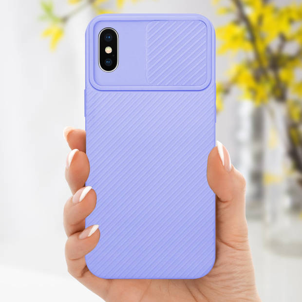 Cadorabo Hoesje geschikt voor Apple iPhone XS MAX in Bonbon Paars - Beschermhoes TPU-silicone Case Cover