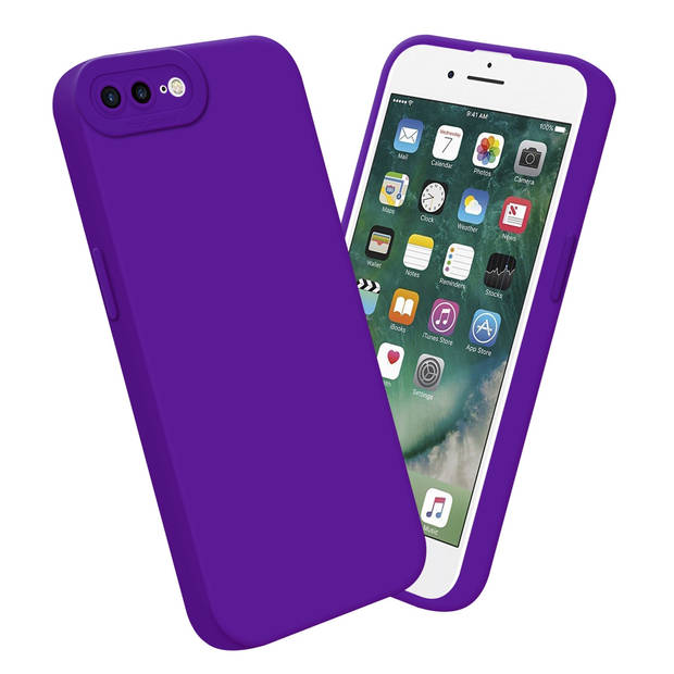 Cadorabo Hoesje geschikt voor Apple iPhone 7 PLUS / 7S PLUS / 8 PLUS in FLUID DONKER PAARS - Beschermhoes TPU silicone