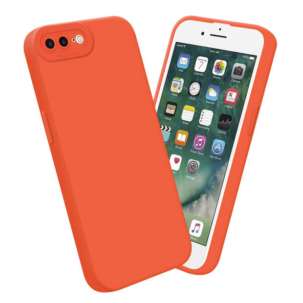 Cadorabo Hoesje geschikt voor Apple iPhone 7 PLUS / 7S PLUS / 8 PLUS in FLUID ORANJE - Beschermhoes TPU silicone Cover