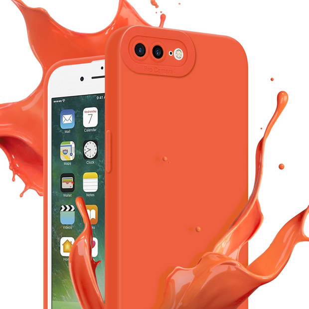 Cadorabo Hoesje geschikt voor Apple iPhone 7 PLUS / 7S PLUS / 8 PLUS in FLUID ORANJE - Beschermhoes TPU silicone Cover