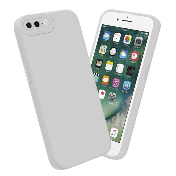 Cadorabo Hoesje geschikt voor Apple iPhone 7 PLUS / 7S PLUS / 8 PLUS in FLUID WIT - Beschermhoes TPU silicone Cover Case