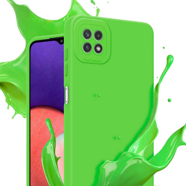 Cadorabo Hoesje geschikt voor Samsung Galaxy A22 5G in FLUID GROEN - Beschermhoes TPU silicone Cover Case