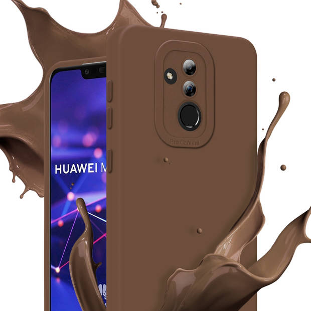 Cadorabo Hoesje geschikt voor Huawei MATE 20 LITE in FLUID BRUIN - Beschermhoes TPU silicone Cover Case