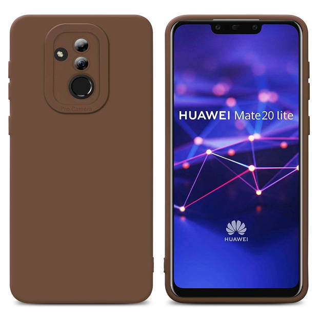 Cadorabo Hoesje geschikt voor Huawei MATE 20 LITE in FLUID BRUIN - Beschermhoes TPU silicone Cover Case