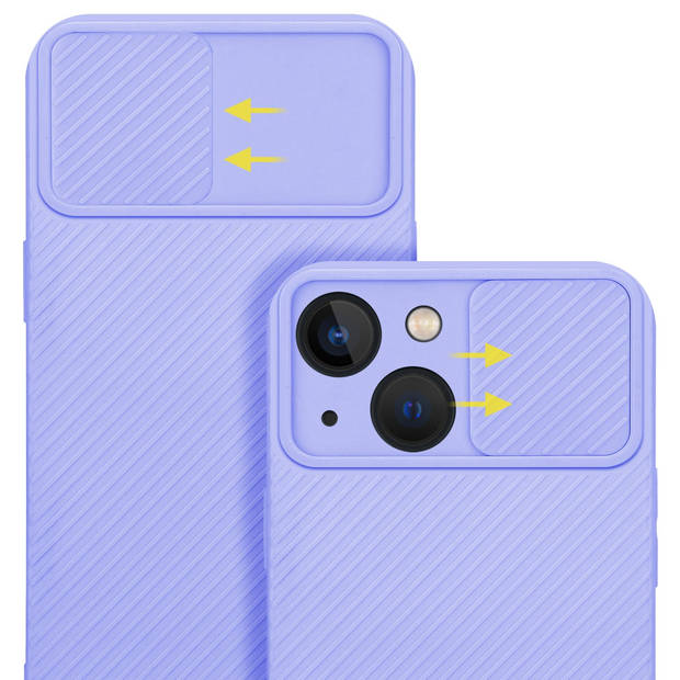 Cadorabo Hoesje geschikt voor Apple iPhone 13 in Bonbon Paars - Beschermhoes TPU-silicone Case Cover Camerabescherming