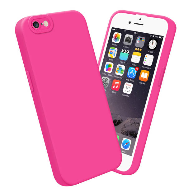 Cadorabo Hoesje geschikt voor Apple iPhone 6 / 6S in FLUID HOTPINK - Beschermhoes TPU silicone Cover Case