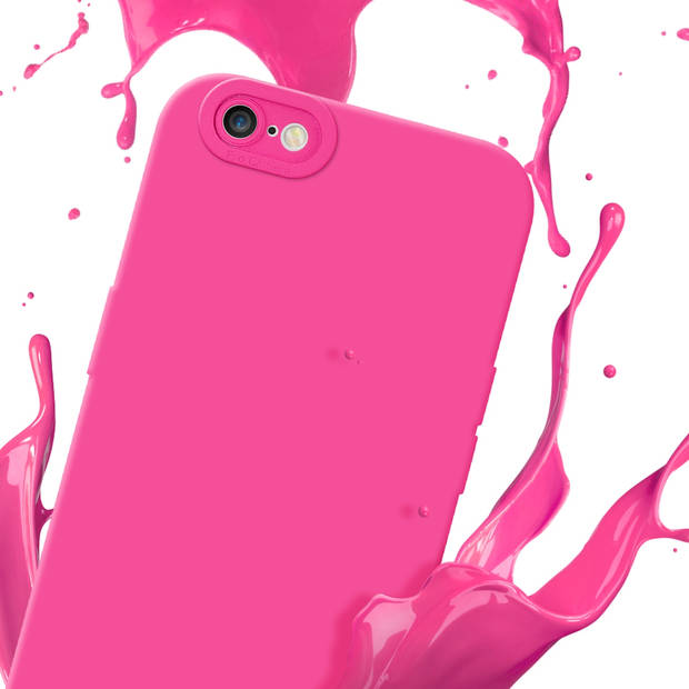 Cadorabo Hoesje geschikt voor Apple iPhone 6 PLUS / 6S PLUS in FLUID HOTPINK - Beschermhoes TPU silicone Cover Case