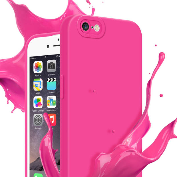 Cadorabo Hoesje geschikt voor Apple iPhone 6 / 6S in FLUID HOTPINK - Beschermhoes TPU silicone Cover Case