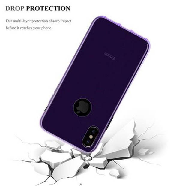 Cadorabo Hoesje geschikt voor Apple iPhone X / XS in TRANSPARANT PAARS - Beschermhoes Cover gemaakt van TPU Silicone