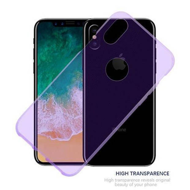 Cadorabo Hoesje geschikt voor Apple iPhone X / XS in TRANSPARANT PAARS - Beschermhoes Cover gemaakt van TPU Silicone