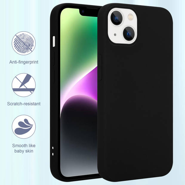 Cadorabo Hoesje geschikt voor Apple iPhone 14 Case in LIQUID ZWART - Beschermhoes TPU silicone Cover