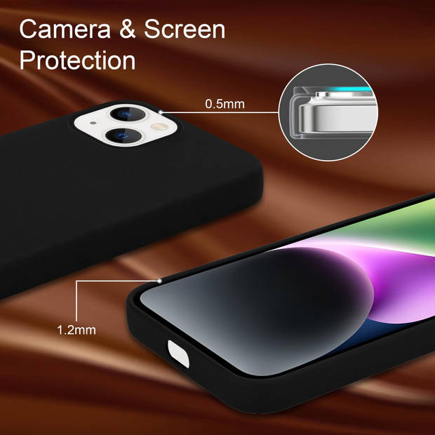 Cadorabo Hoesje geschikt voor Apple iPhone 14 PLUS Case in LIQUID ZWART - Beschermhoes TPU silicone Cover