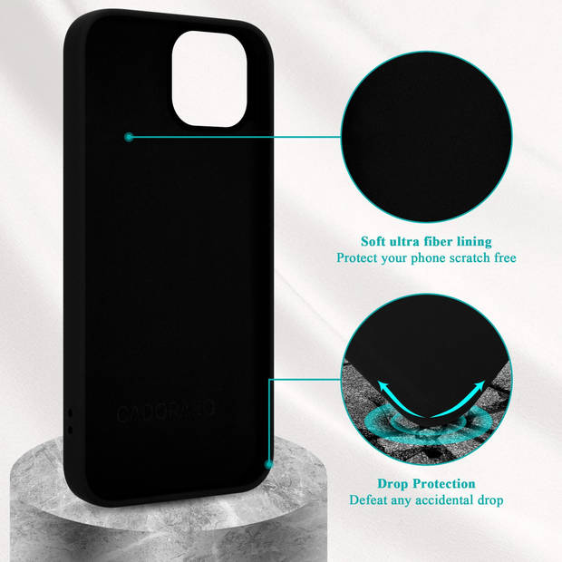 Cadorabo Hoesje geschikt voor Apple iPhone 14 Case in LIQUID ZWART - Beschermhoes TPU silicone Cover