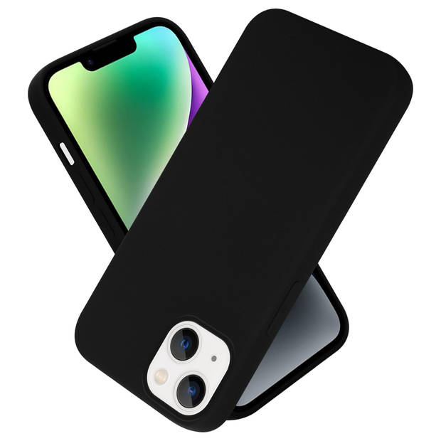 Cadorabo Hoesje geschikt voor Apple iPhone 14 Case in LIQUID ZWART - Beschermhoes TPU silicone Cover