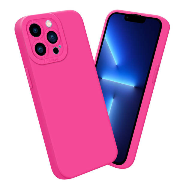 Cadorabo Hoesje geschikt voor Apple iPhone 12 PRO in FLUID HOTPINK - Beschermhoes TPU silicone Cover Case