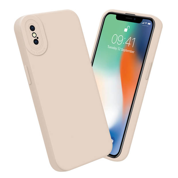 Cadorabo Hoesje geschikt voor Apple iPhone X / XS in FLUID CREAM - Beschermhoes TPU silicone Cover Case