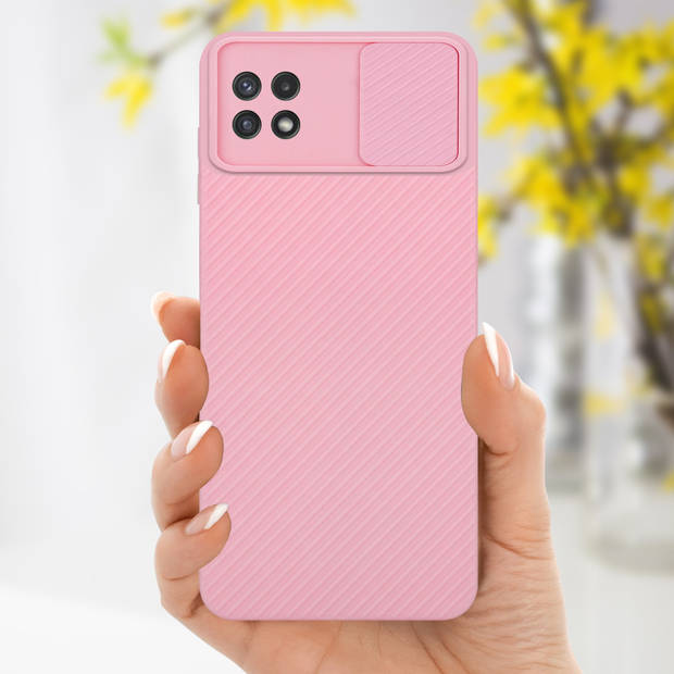 Cadorabo Hoesje geschikt voor Samsung Galaxy A22 5G in Bonbon Roze - Beschermhoes TPU-silicone Case Cover