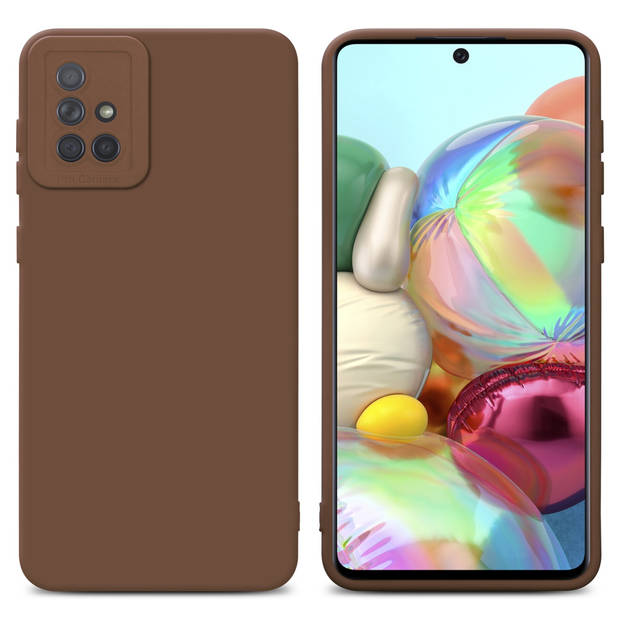 Cadorabo Hoesje geschikt voor Samsung Galaxy A71 4G in FLUID BRUIN - Beschermhoes TPU silicone Cover Case