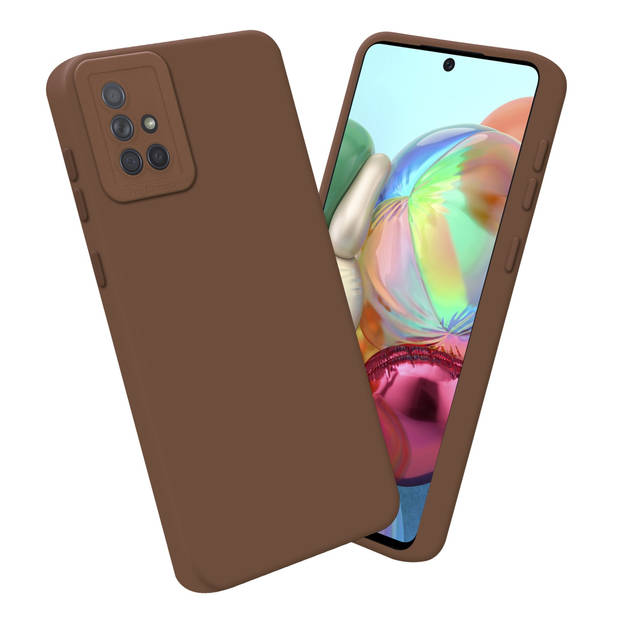 Cadorabo Hoesje geschikt voor Samsung Galaxy A71 4G in FLUID BRUIN - Beschermhoes TPU silicone Cover Case