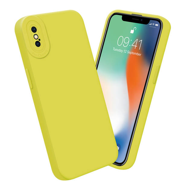 Cadorabo Hoesje geschikt voor Apple iPhone XS MAX in FLUID GEEL - Beschermhoes TPU silicone Cover Case