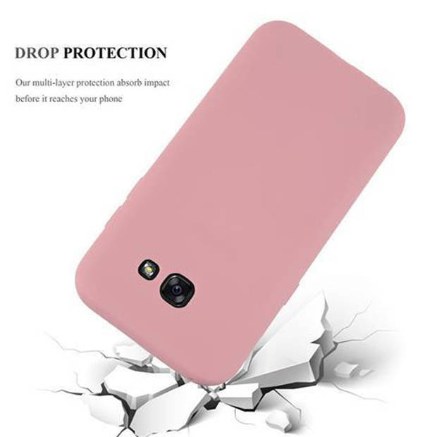 Cadorabo Hoesje geschikt voor Samsung Galaxy A3 2017 in CANDY ROZE - Beschermhoes TPU silicone Case Cover