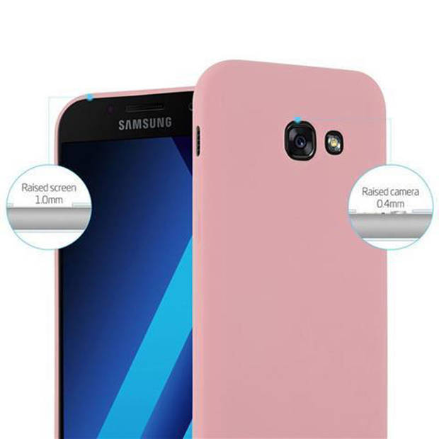 Cadorabo Hoesje geschikt voor Samsung Galaxy A3 2017 in CANDY ROZE - Beschermhoes TPU silicone Case Cover