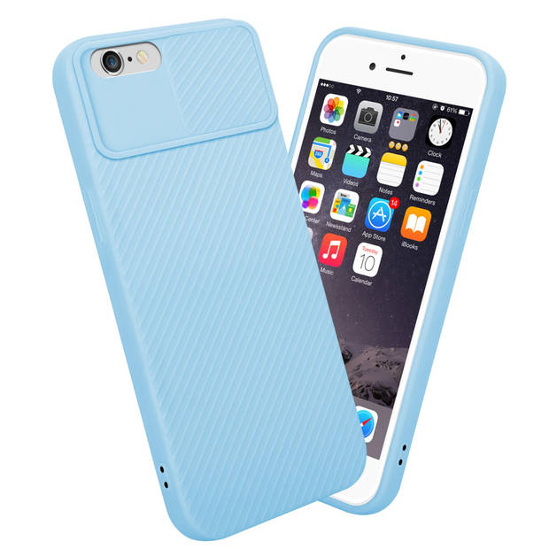 Cadorabo Hoesje geschikt voor Apple iPhone 6 PLUS / 6S PLUS in Bonbon Licht Blauw - Beschermhoes TPU-silicone Case Cover
