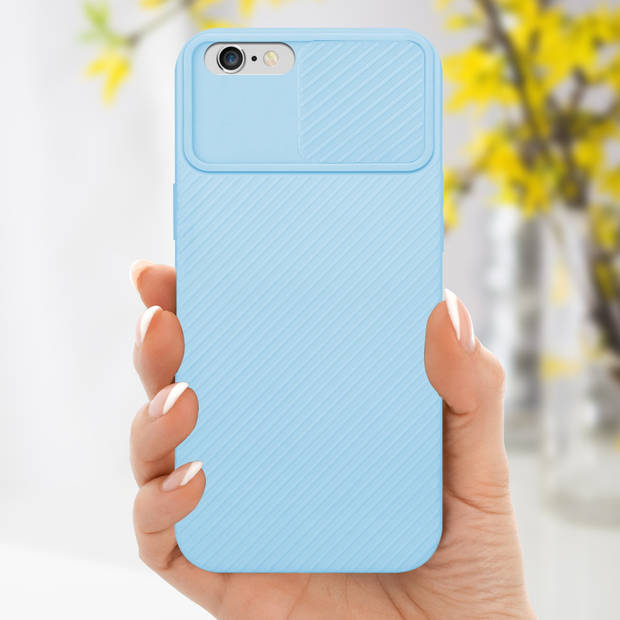 Cadorabo Hoesje geschikt voor Apple iPhone 6 PLUS / 6S PLUS in Bonbon Licht Blauw - Beschermhoes TPU-silicone Case Cover