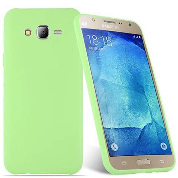 Cadorabo Hoesje geschikt voor Samsung Galaxy J7 2015 in CANDY PASTEL GROEN - Beschermhoes TPU silicone Case Cover