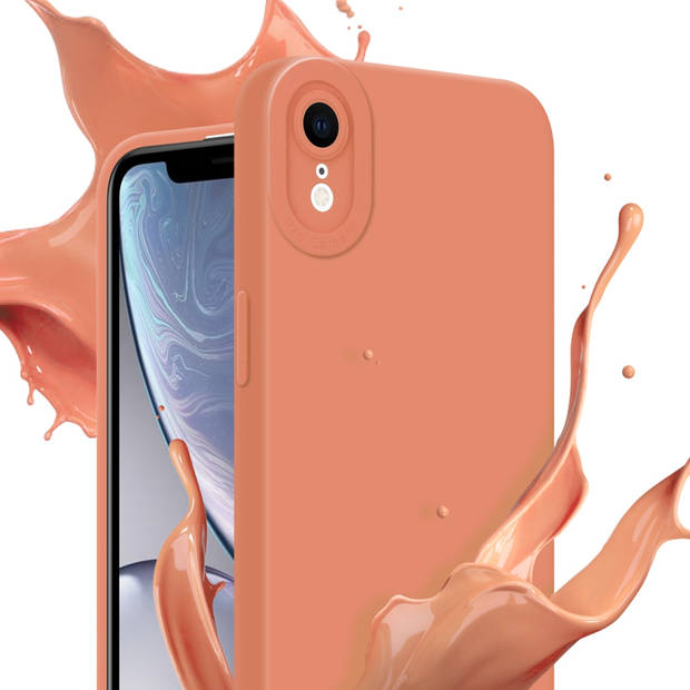 Cadorabo Hoesje geschikt voor Apple iPhone XR in FLUID LICHT ORANJE - Beschermhoes TPU silicone Cover Case