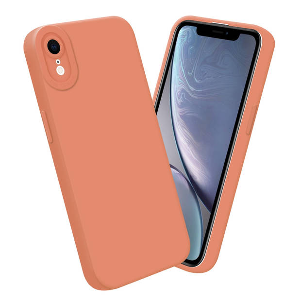 Cadorabo Hoesje geschikt voor Apple iPhone XR in FLUID LICHT ORANJE - Beschermhoes TPU silicone Cover Case