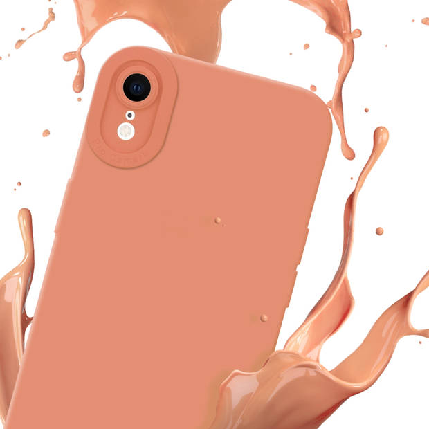 Cadorabo Hoesje geschikt voor Apple iPhone XR in FLUID LICHT ORANJE - Beschermhoes TPU silicone Cover Case