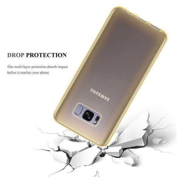 Cadorabo Hoesje geschikt voor Samsung Galaxy S8 in TRANSPARANT GOUD - Beschermhoes Cover gemaakt van TPU Silicone Case