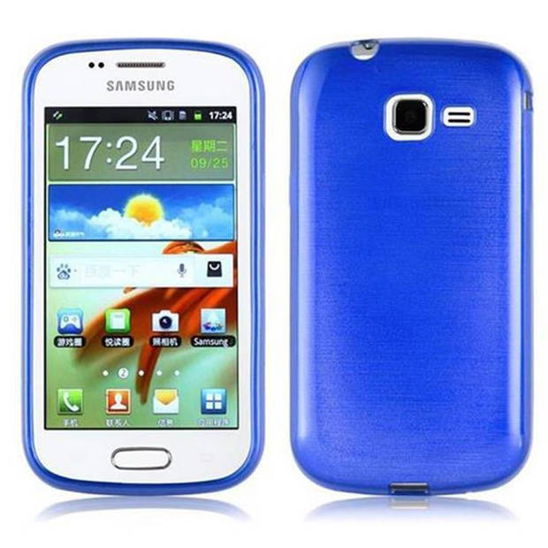 Cadorabo Hoesje geschikt voor Samsung Galaxy TREND in BLAUW - Beschermhoes TPU silicone Case Cover Brushed