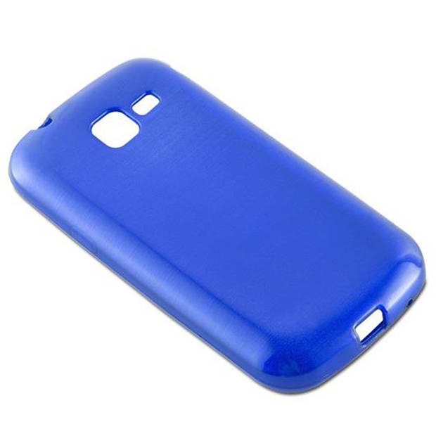 Cadorabo Hoesje geschikt voor Samsung Galaxy TREND in BLAUW - Beschermhoes TPU silicone Case Cover Brushed