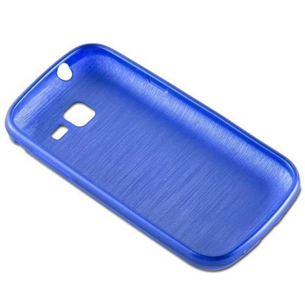 Cadorabo Hoesje geschikt voor Samsung Galaxy TREND in BLAUW - Beschermhoes TPU silicone Case Cover Brushed