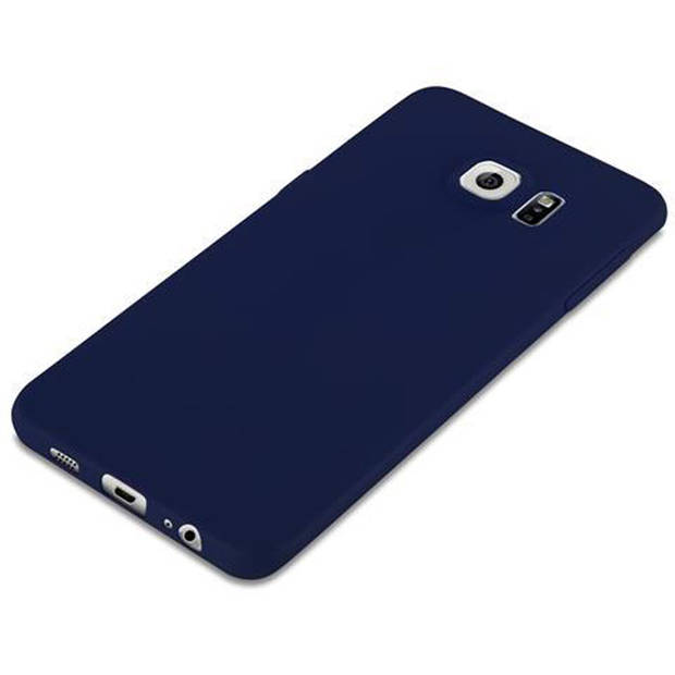 Cadorabo Hoesje geschikt voor Samsung Galaxy S6 EDGE in CANDY DONKER BLAUW - Beschermhoes TPU silicone Case Cover