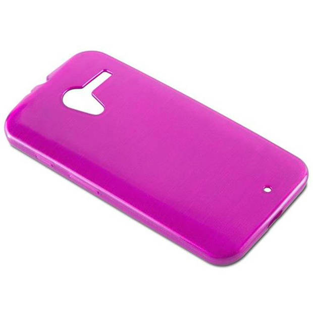 Cadorabo Hoesje geschikt voor Motorola MOTO X in ROZE - Beschermhoes TPU silicone Case Cover Brushed