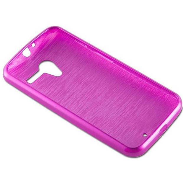 Cadorabo Hoesje geschikt voor Motorola MOTO X in ROZE - Beschermhoes TPU silicone Case Cover Brushed