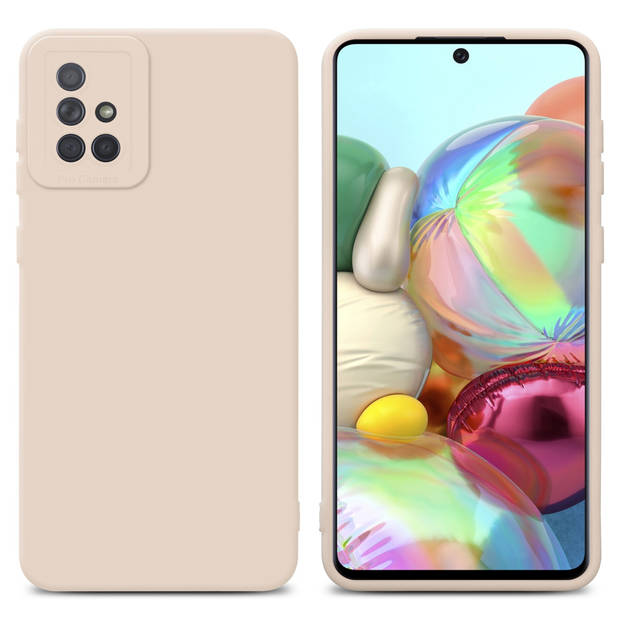 Cadorabo Hoesje geschikt voor Samsung Galaxy A71 4G in FLUID CREAM - Beschermhoes TPU silicone Cover Case