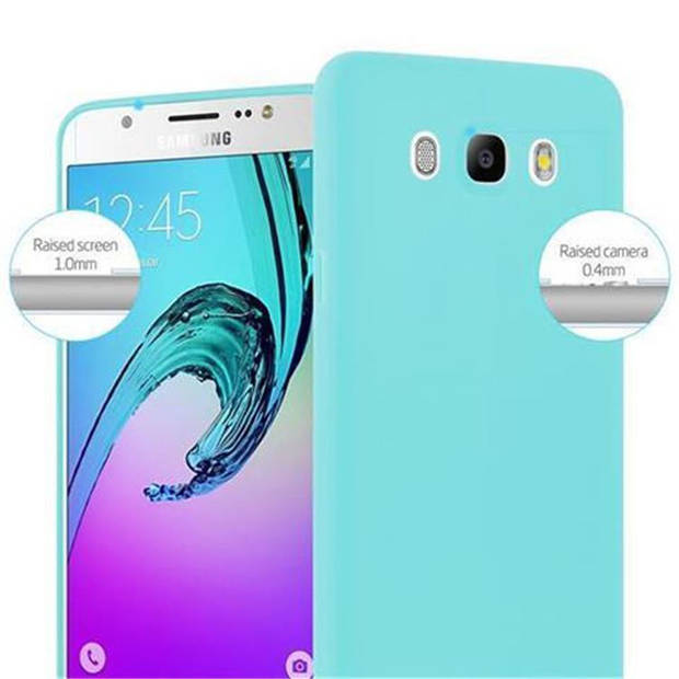 Cadorabo Hoesje geschikt voor Samsung Galaxy J7 2016 in CANDY BLAUW - Beschermhoes TPU silicone Case Cover