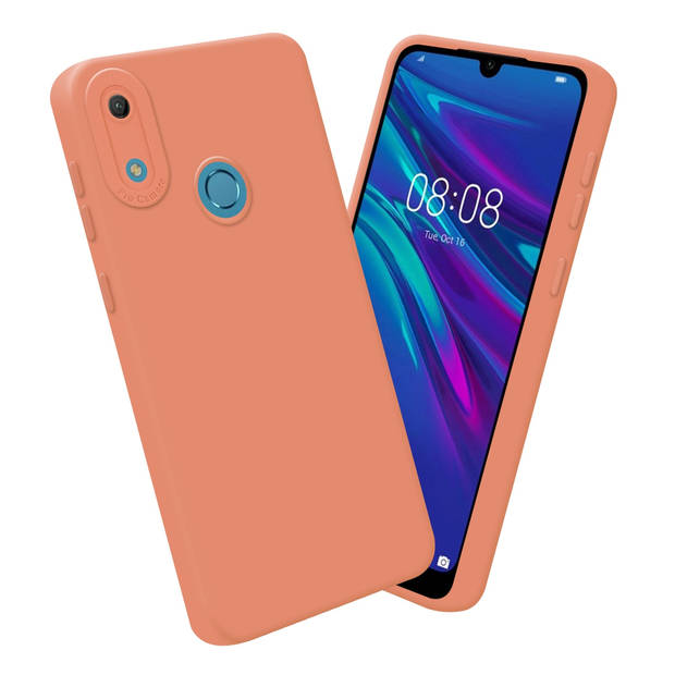 Cadorabo Hoesje geschikt voor Huawei Y6 2019 in FLUID LICHT ORANJE - Beschermhoes TPU silicone Cover Case