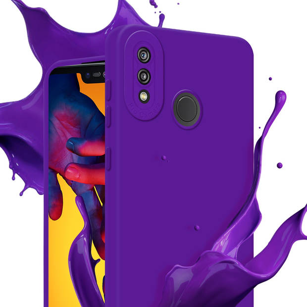 Cadorabo Hoesje geschikt voor Huawei P20 LITE 2018 / NOVA 3E in FLUID DONKER PAARS - Beschermhoes TPU silicone Cover