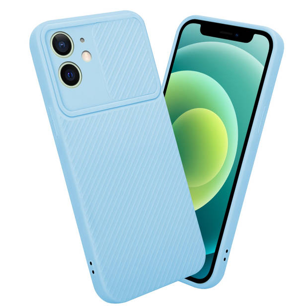 Cadorabo Hoesje geschikt voor Apple iPhone 12 MINI in Bonbon Licht Blauw - Beschermhoes TPU-silicone Case Cover