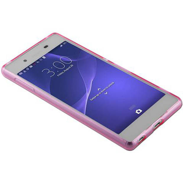 Cadorabo Hoesje geschikt voor Sony Xperia Z3 PLUS / Z4 in TRANSPARANT ROZE - Beschermhoes Cover gemaakt van TPU Silicone