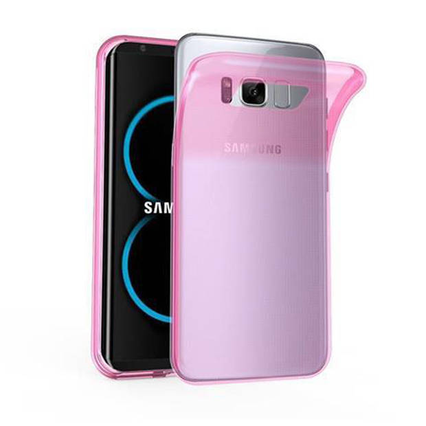 Cadorabo Hoesje geschikt voor Samsung Galaxy S8 in TRANSPARANT ROZE - Beschermhoes Cover gemaakt van TPU Silicone Case