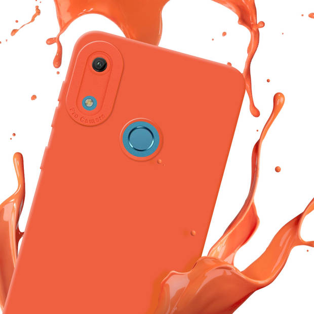 Cadorabo Hoesje geschikt voor Huawei Y6 2019 in FLUID ORANJE - Beschermhoes TPU silicone Cover Case