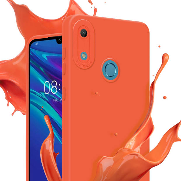 Cadorabo Hoesje geschikt voor Huawei Y6 2019 in FLUID ORANJE - Beschermhoes TPU silicone Cover Case