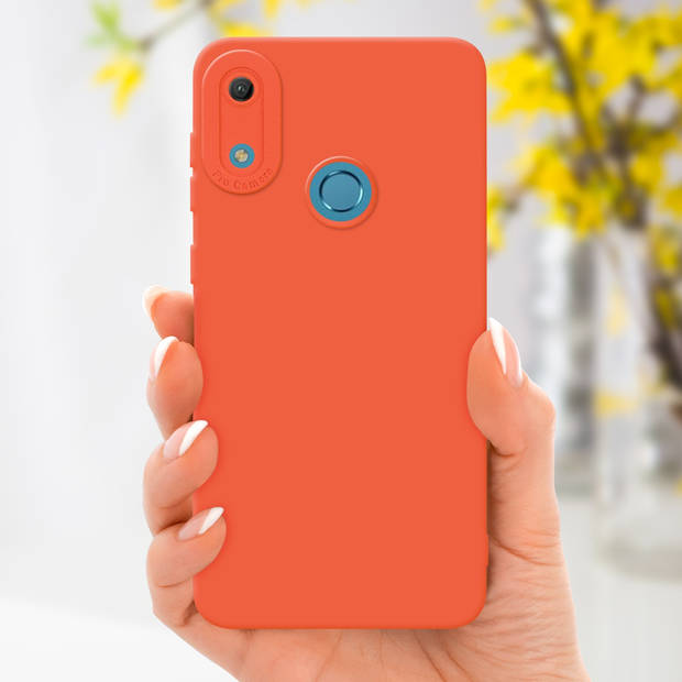 Cadorabo Hoesje geschikt voor Huawei Y6 2019 in FLUID ORANJE - Beschermhoes TPU silicone Cover Case