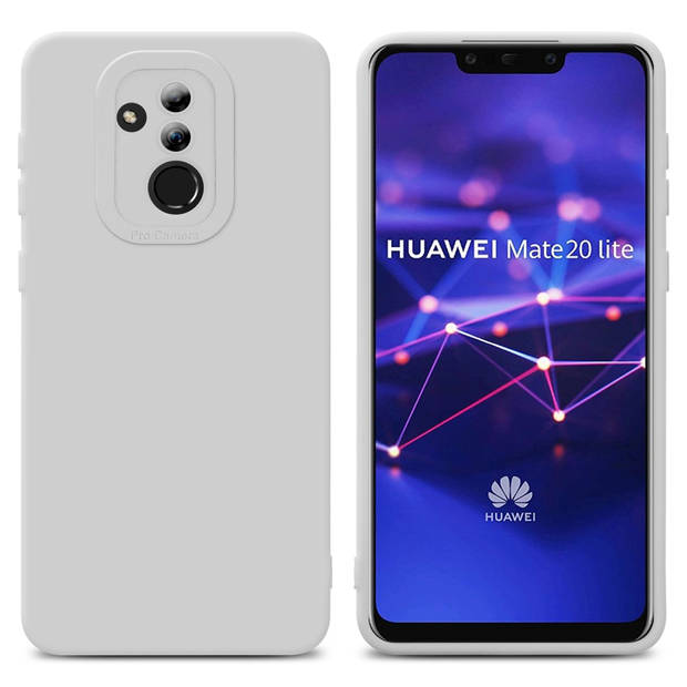 Cadorabo Hoesje geschikt voor Huawei MATE 20 LITE in FLUID WIT - Beschermhoes TPU silicone Cover Case